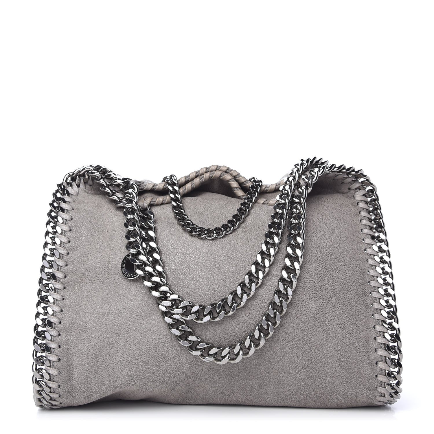 Stella McCartney Shaggy Deer Mini Falabella Fold Over Tote Light Grey 1 of 10