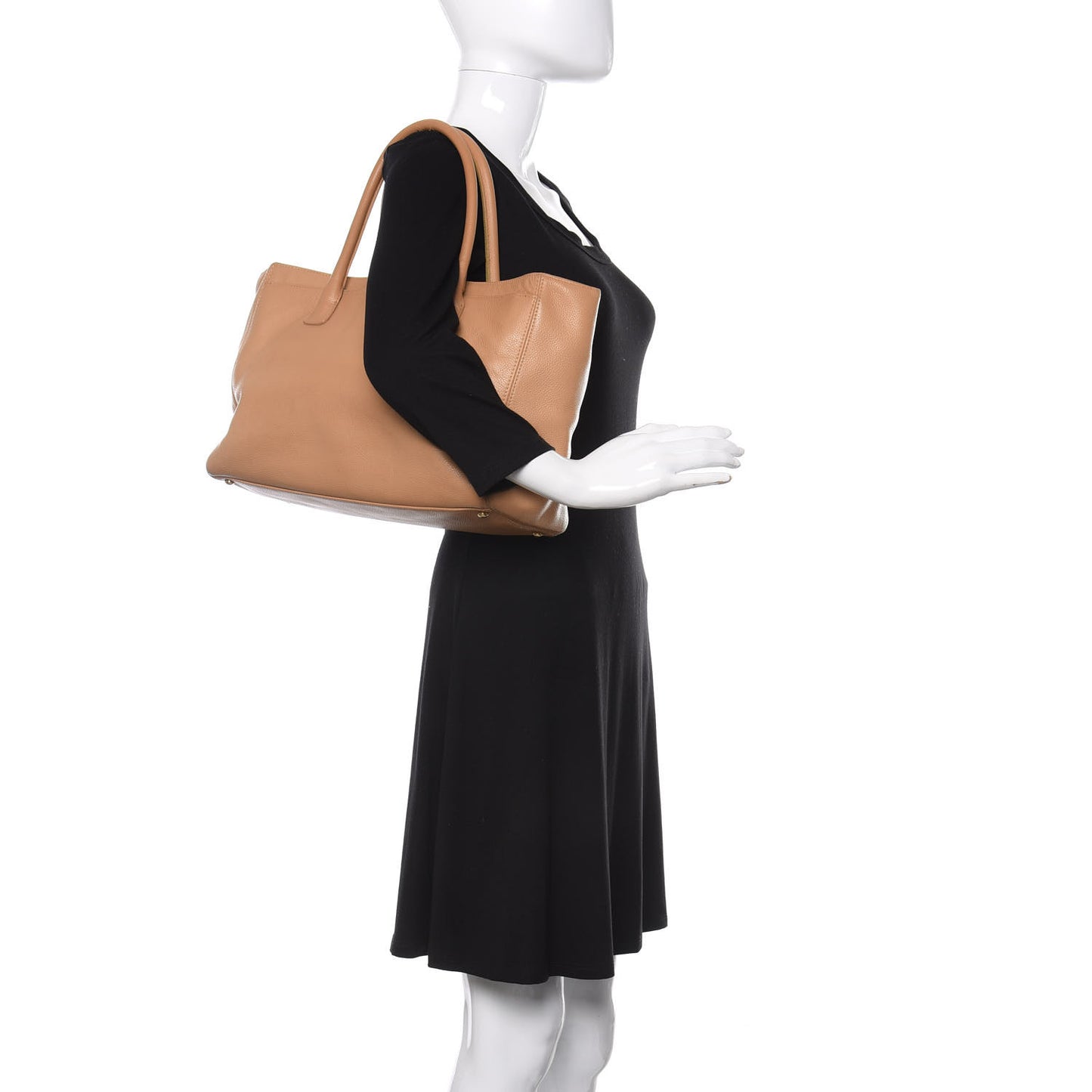 Calfskin Cerf Executive Shopper Tote Beige