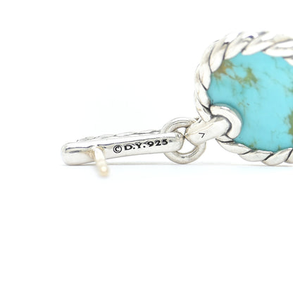 David Yurman Sterling Silver Diamond Turquoise Elements Drop Earrings 5 of 5
