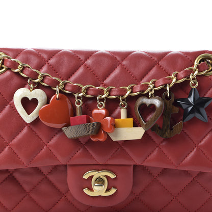 Chanel Lambskin Quilted Valentine Charms Medium Flap Red 18 of 18