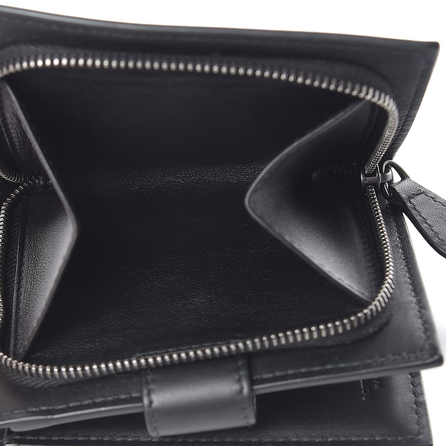 Nappa French Compact Wallet Black