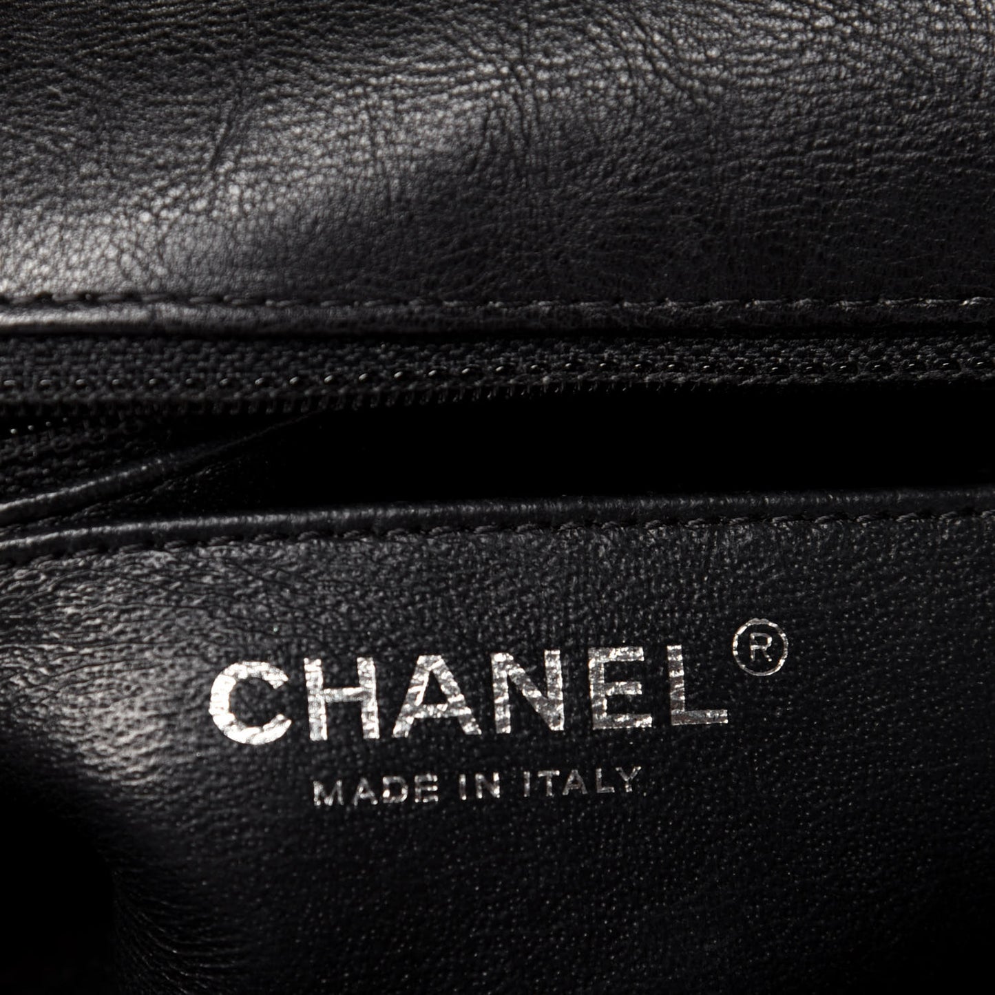 Crumpled Calfskin Quilted Mini Square Flap So Black