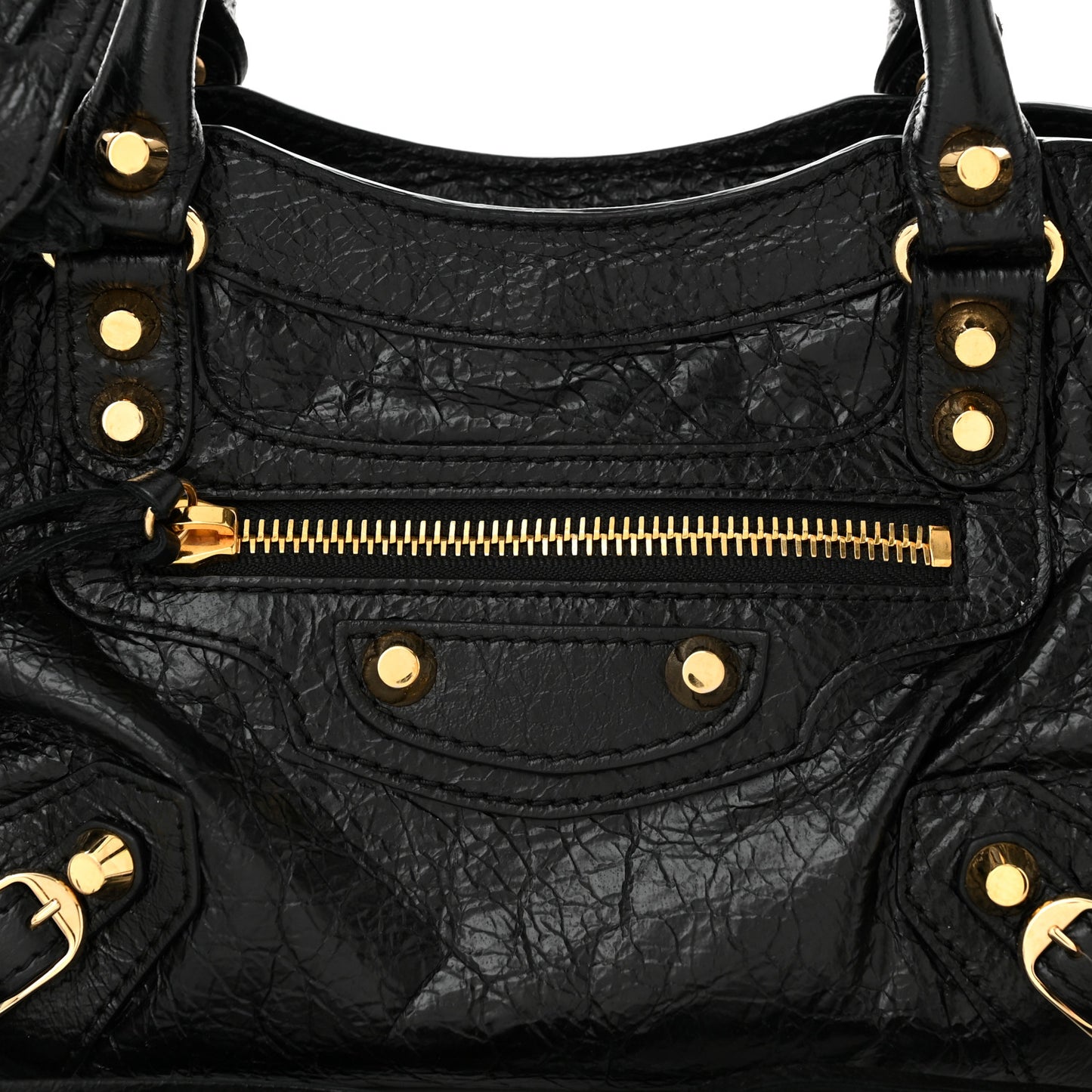 Agneau Classic Gold Hardware Mini City Black