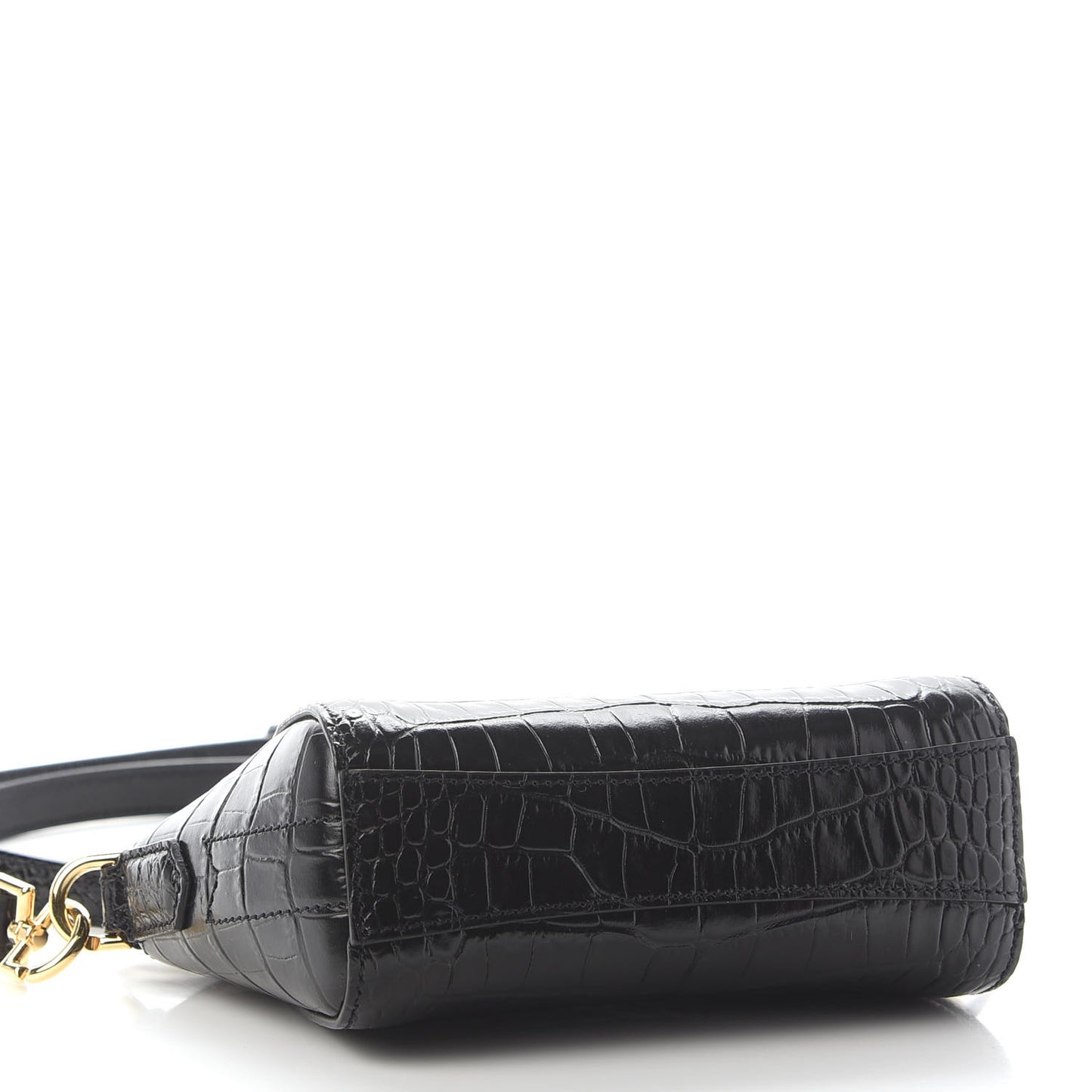 Calfskin Crocodile Embossed Nano Antigona Black