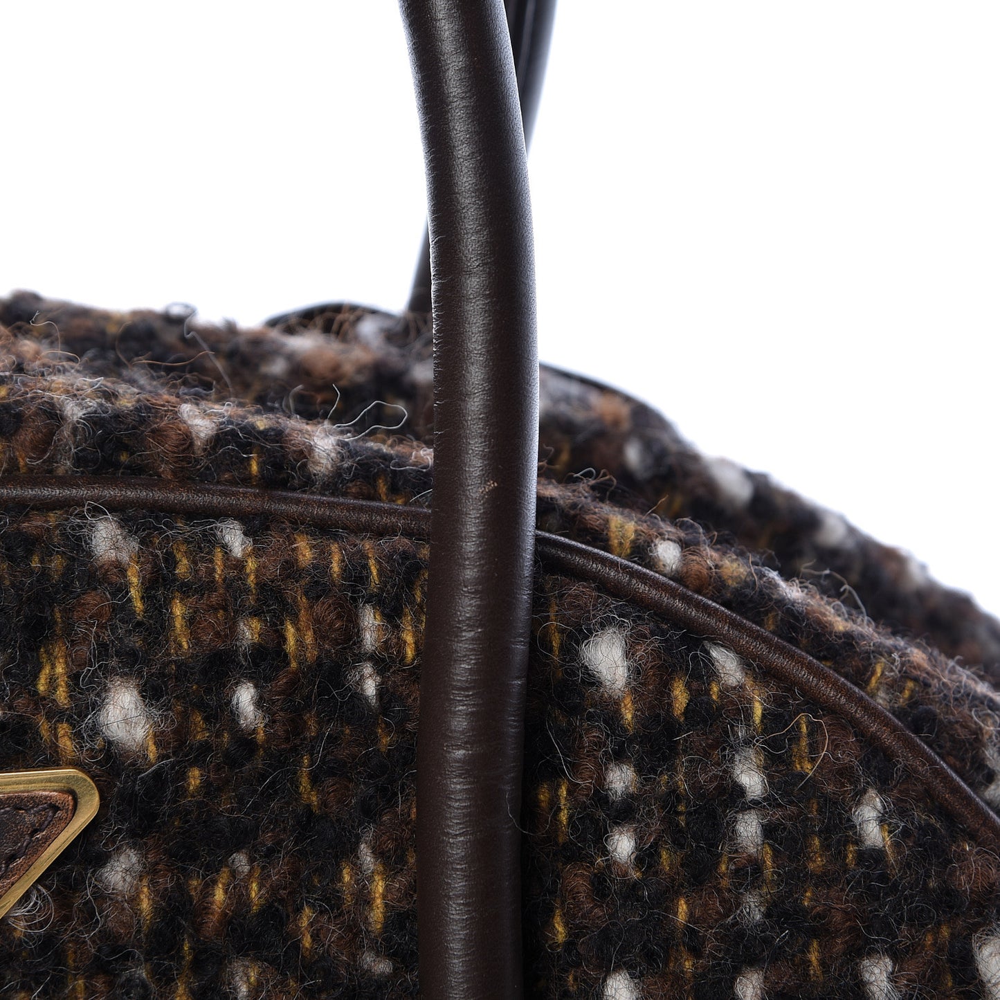 Tessuto Tweed Vitello Bowling Bag Cacao Knicker