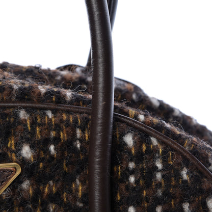 Prada Tessuto Tweed Vitello Bowling Bag Cacao Knicker 20 of 20