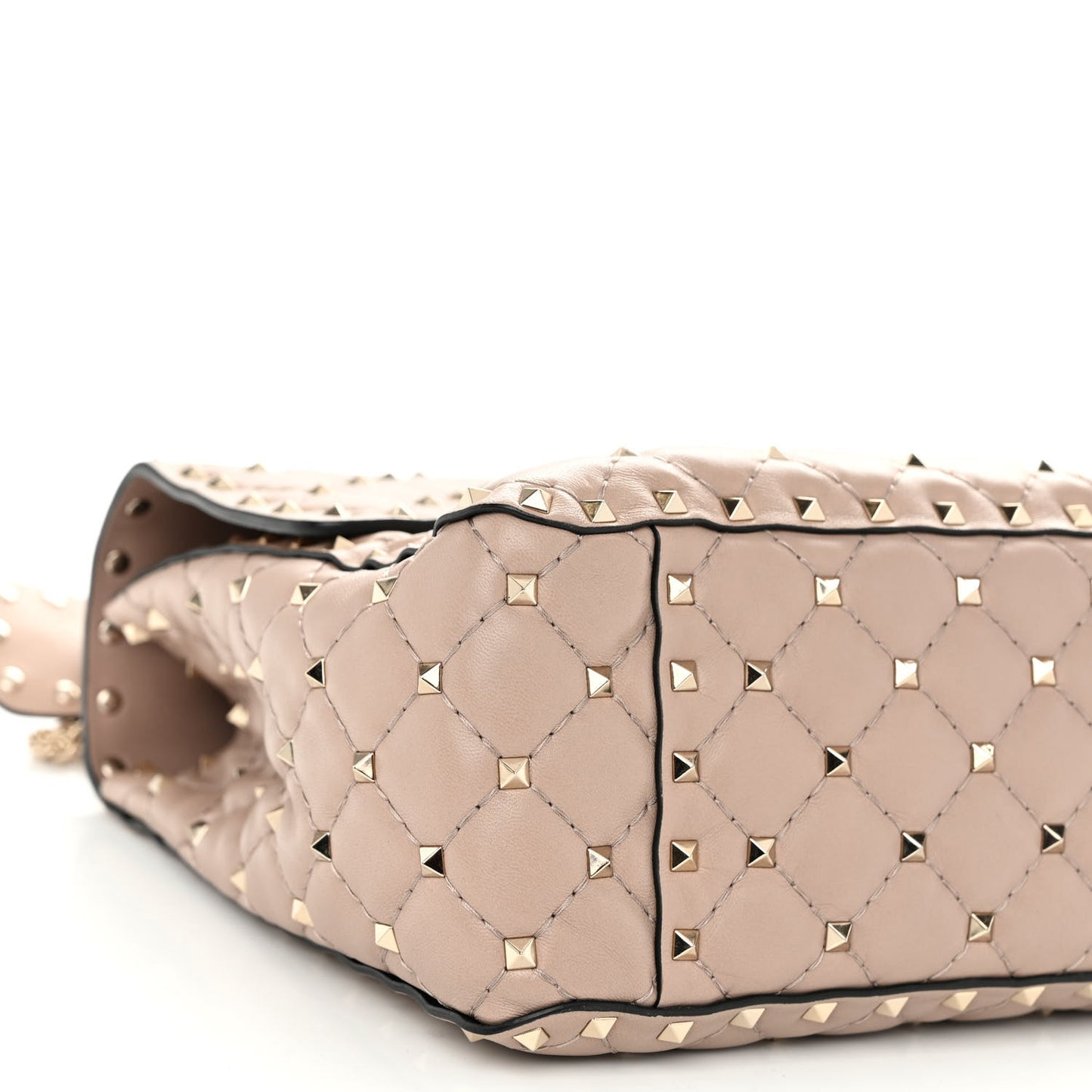 Nappa Large Rockstud Spike Shoulder Bag Poudre