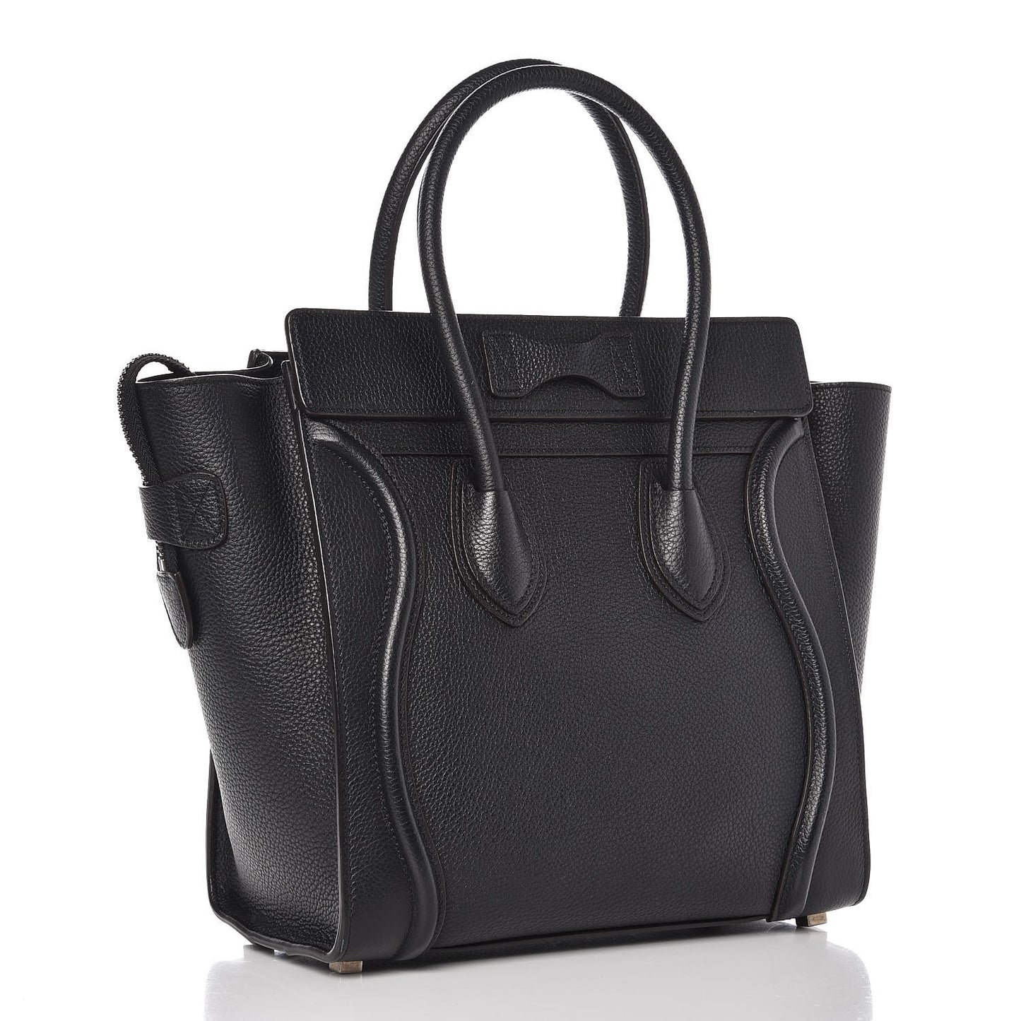 Drummed Calfskin Micro Luggage Black