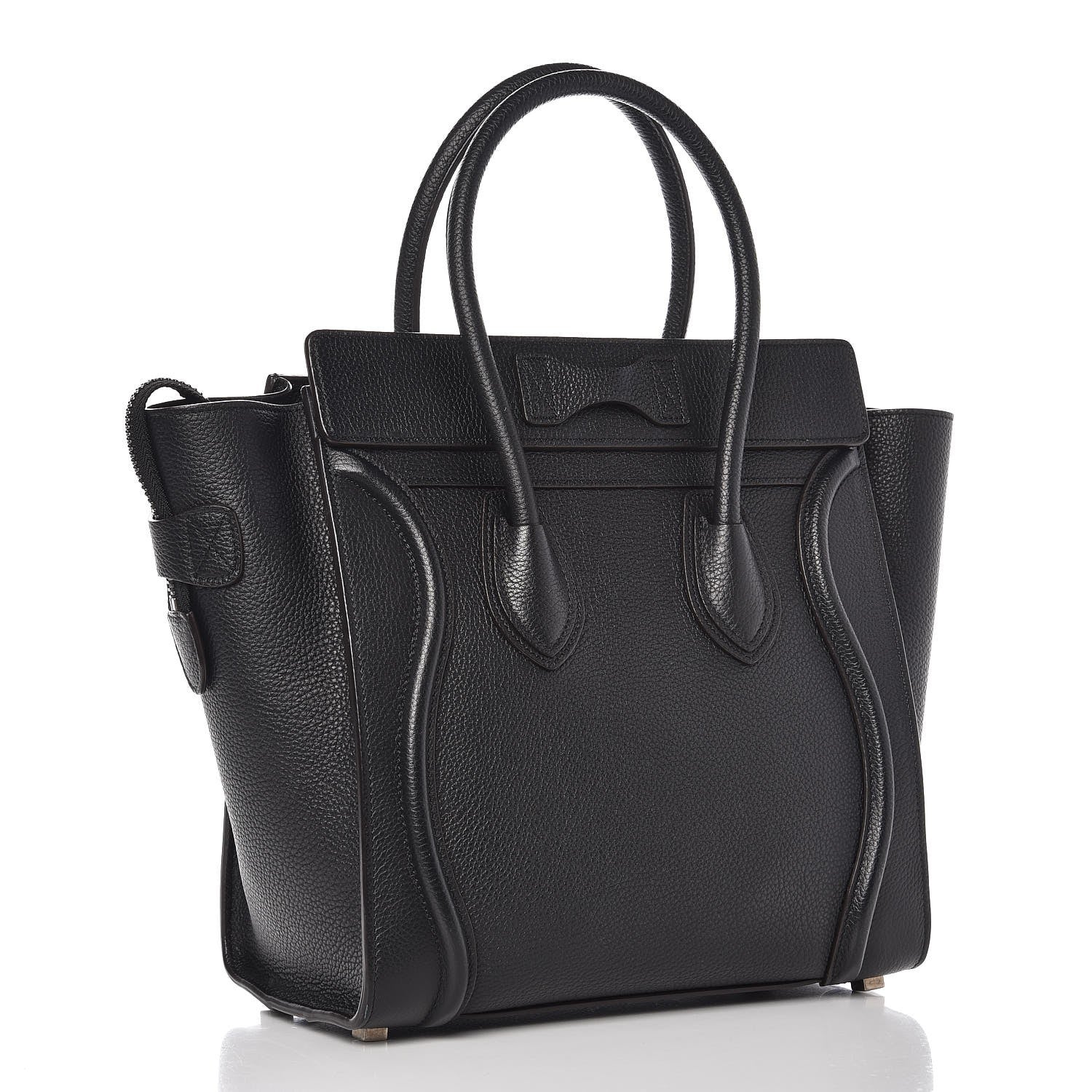 Celine Drummed Calfskin Micro Luggage Black 3 of 10