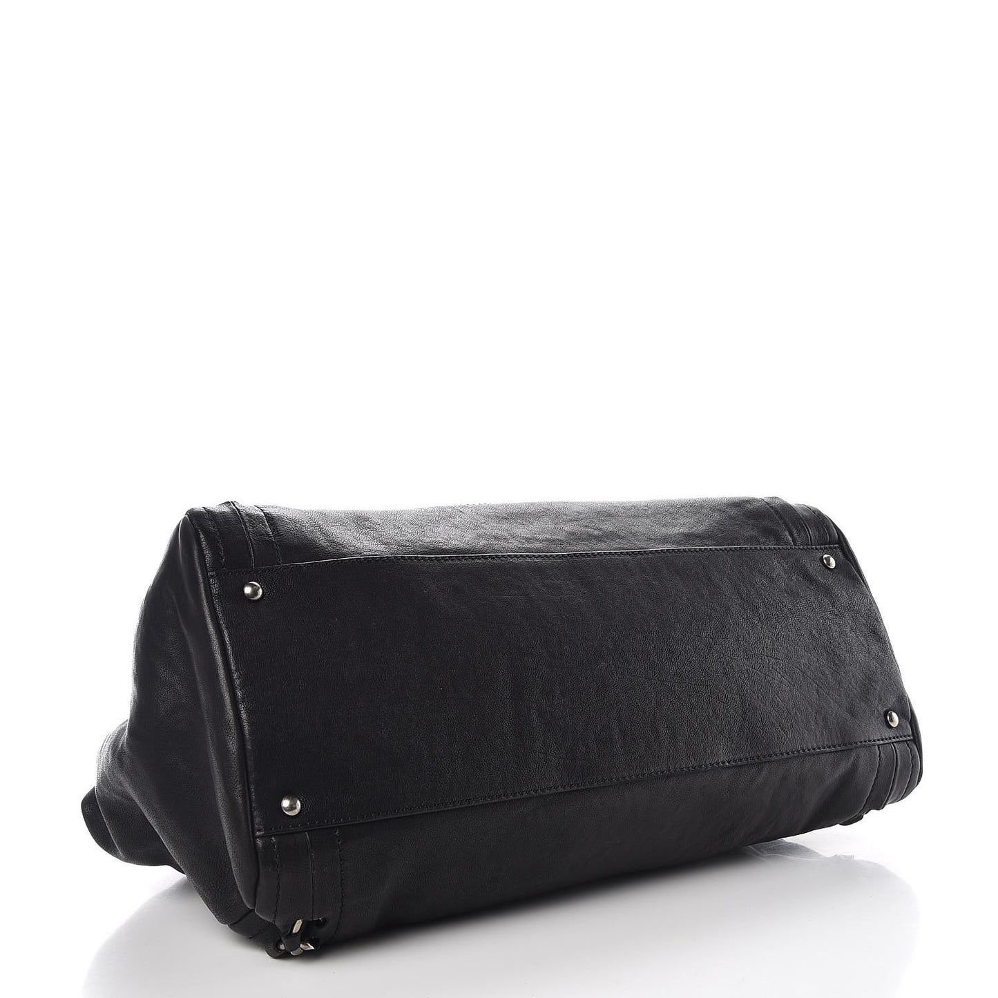 Glazed Caviar East West Modern Chain Tote Black