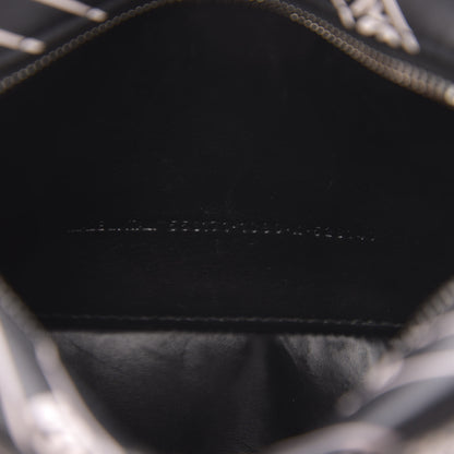 Balenciaga Calfskin Diagonal Allover Logo Print XS Ville Camera Bag Black White 7 of 10