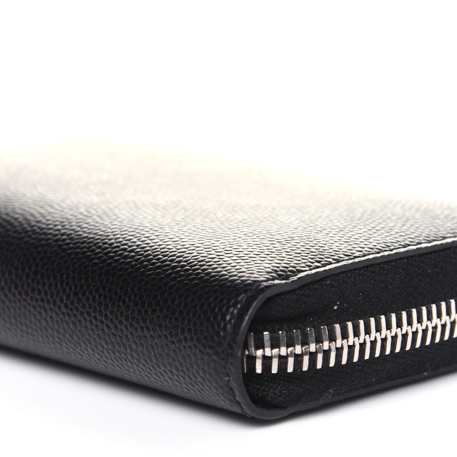 Saint Laurent Grain De Poudre Zip Around Card Holder Black 10 of 13