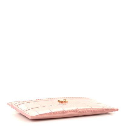 Chanel Calfskin Crocodile Embossed Crococo Card Holder Light Pink 4 of 7
