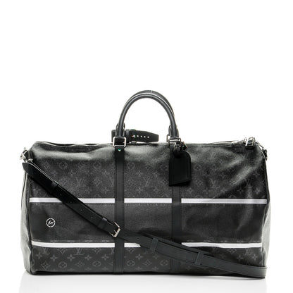 Louis Vuitton X FUJIWARA Monogram Eclipse Flash Fragment Keepall Bandouliere 55 1 of 7