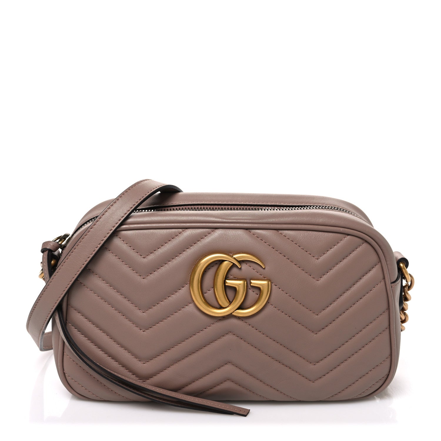 Gucci Calfskin Matelasse Small GG Marmont Chain Shoulder Bag Porcelain Rose 1 of 10