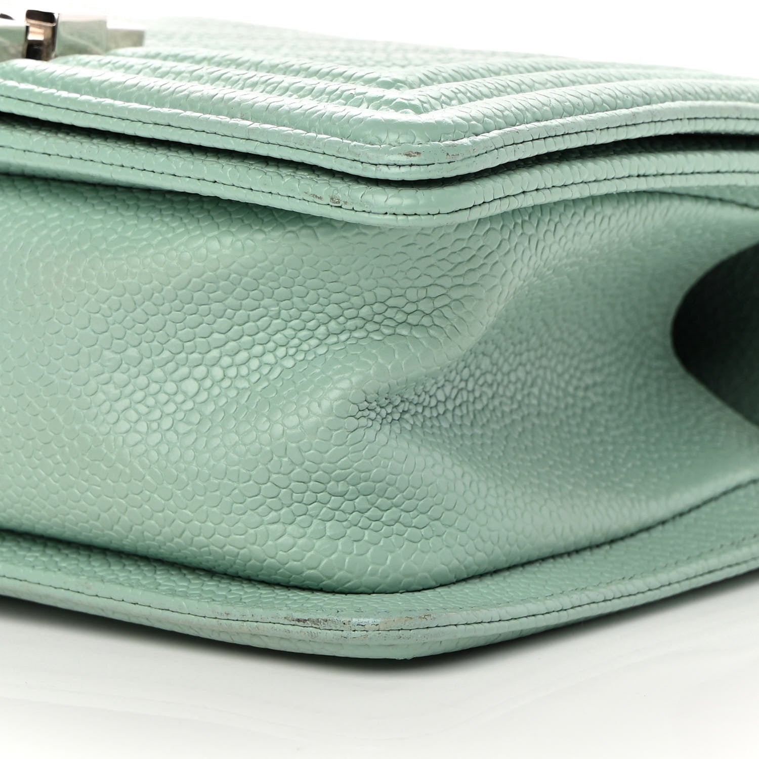Chanel Caviar Chevron Quilted Small Boy Flap Green 10 of 13