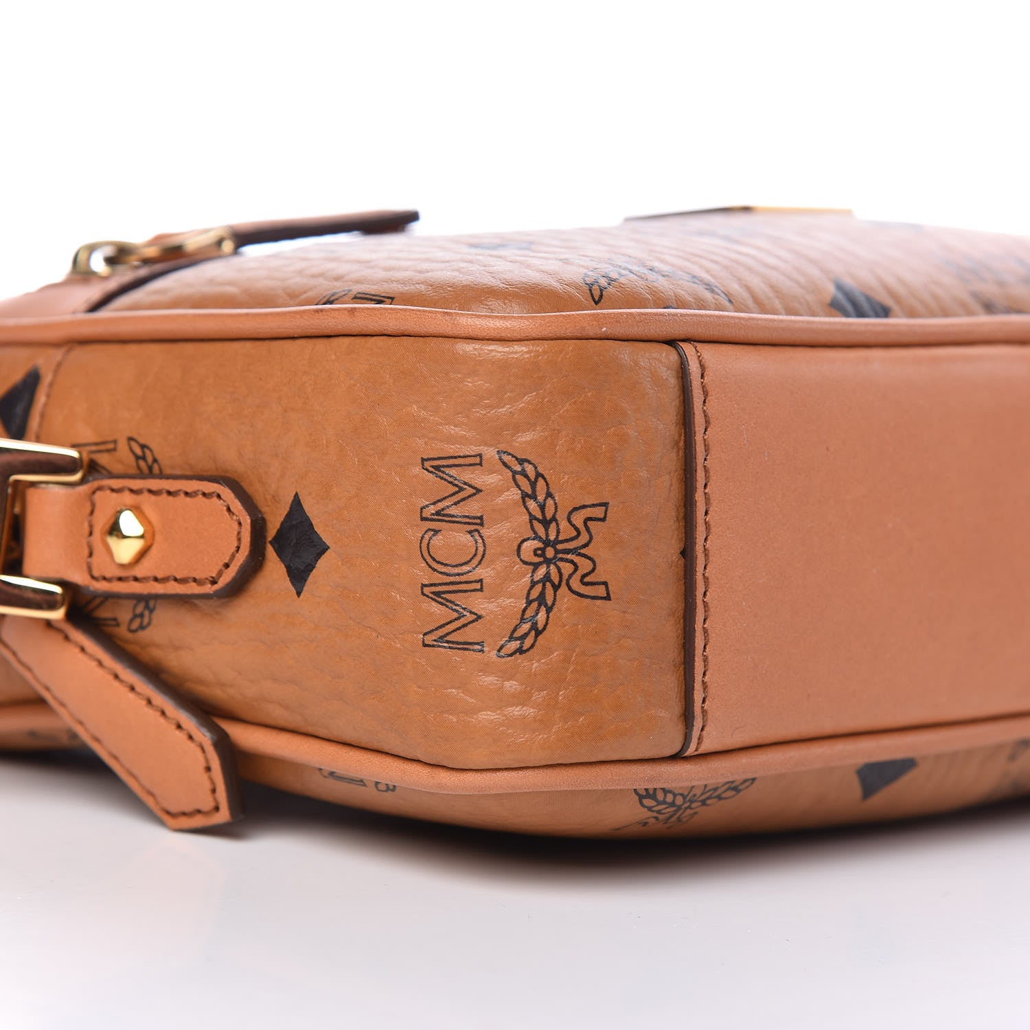 MCM Visetos Heritage Crossbody Bag Cognac 9 of 10