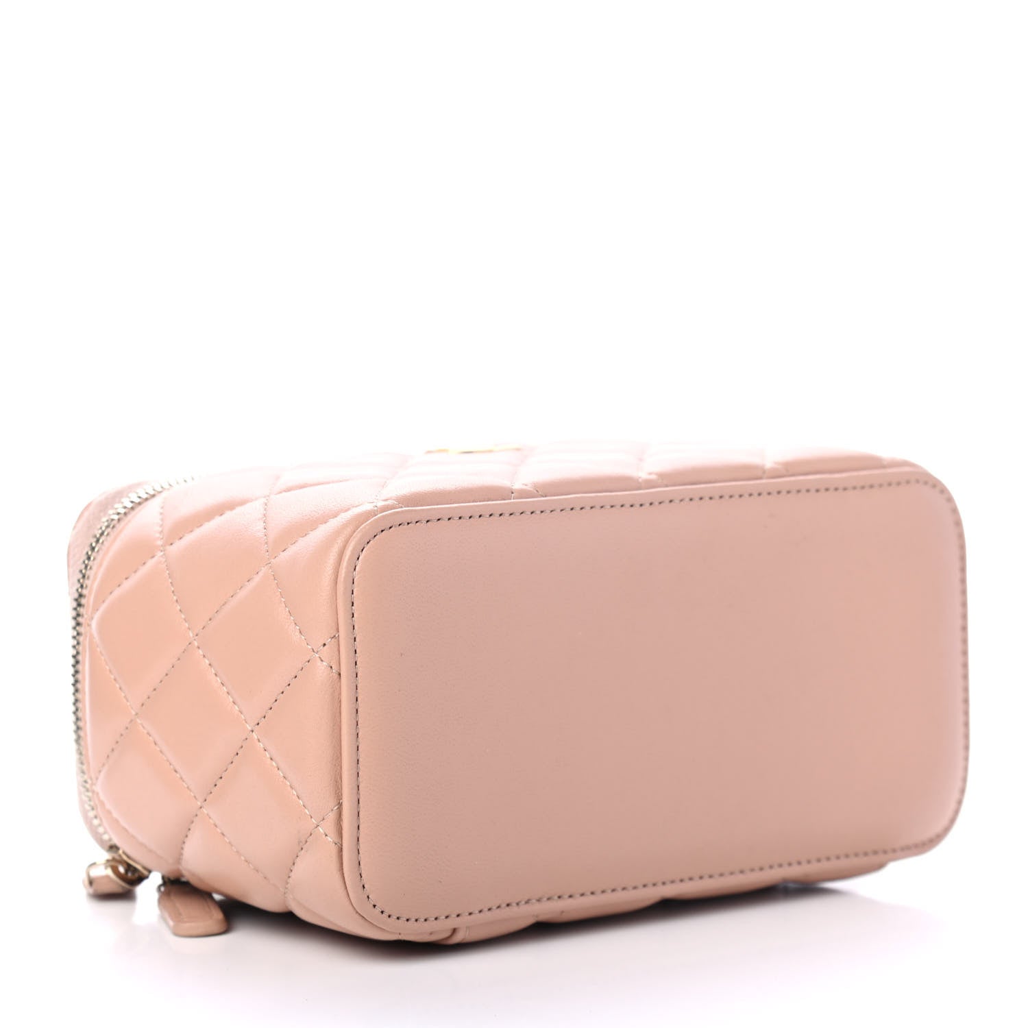 Chanel Lambskin Quilted Small Top Handle Vanity Case With Chain Beige 3 of 5