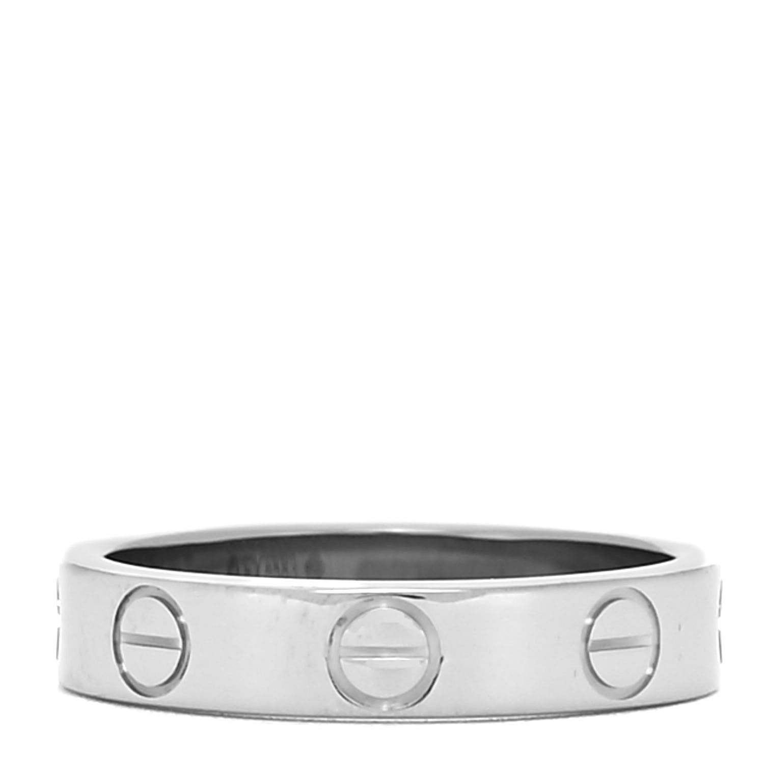 Cartier 18K White Gold 3.5mm LOVE Wedding Band Ring 46 3.75 1 of 4