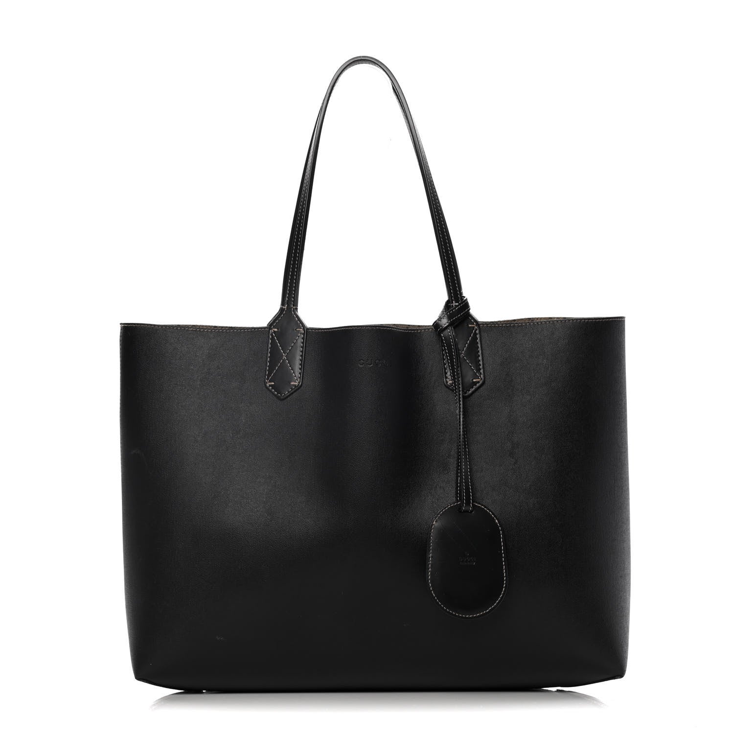 Gucci Calfskin GG Supreme Monogram Medium Reversible Tote Black 1 of 19
