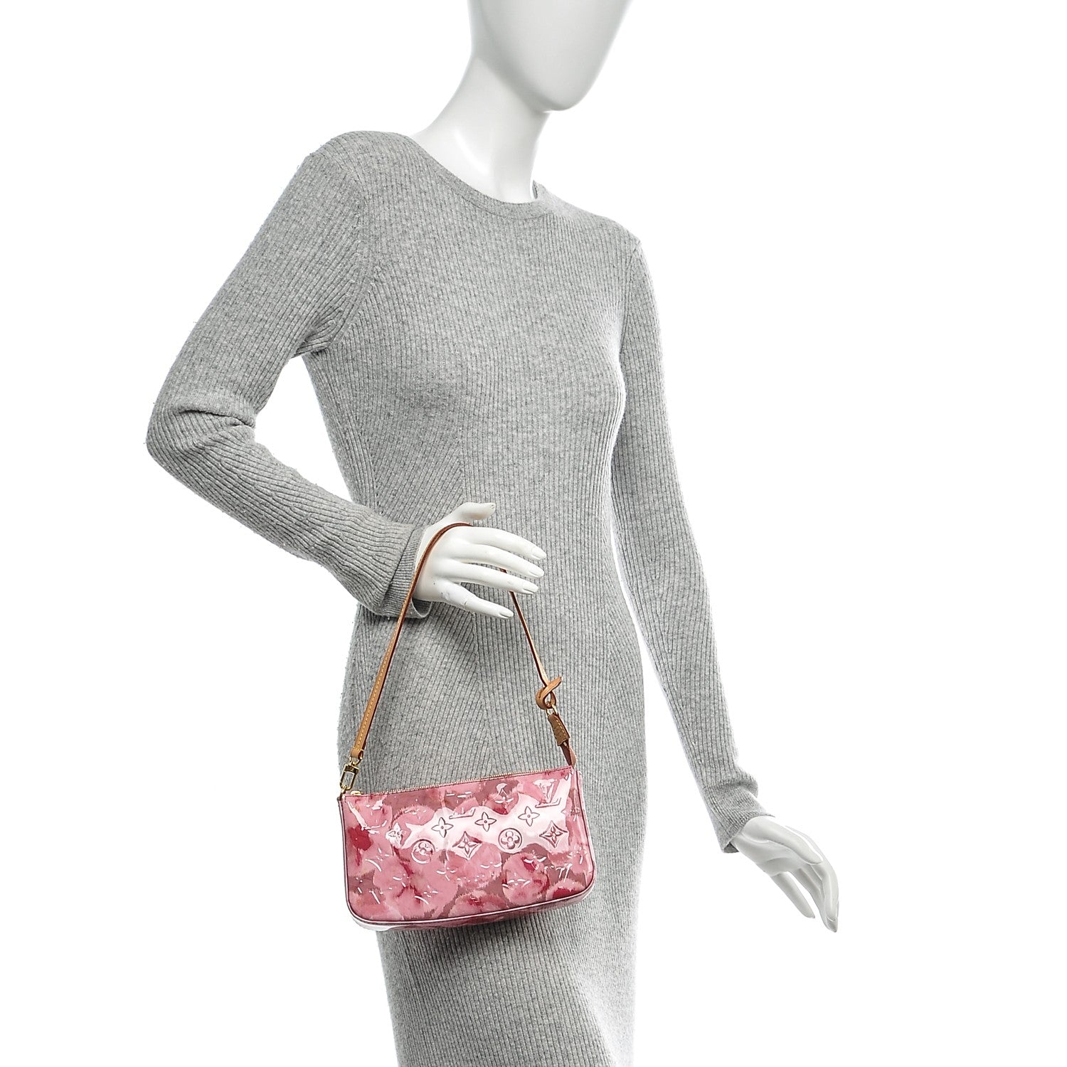 Louis Vuitton Vernis Ikat Pochette Accessories NM Rose Velours 2 of 6