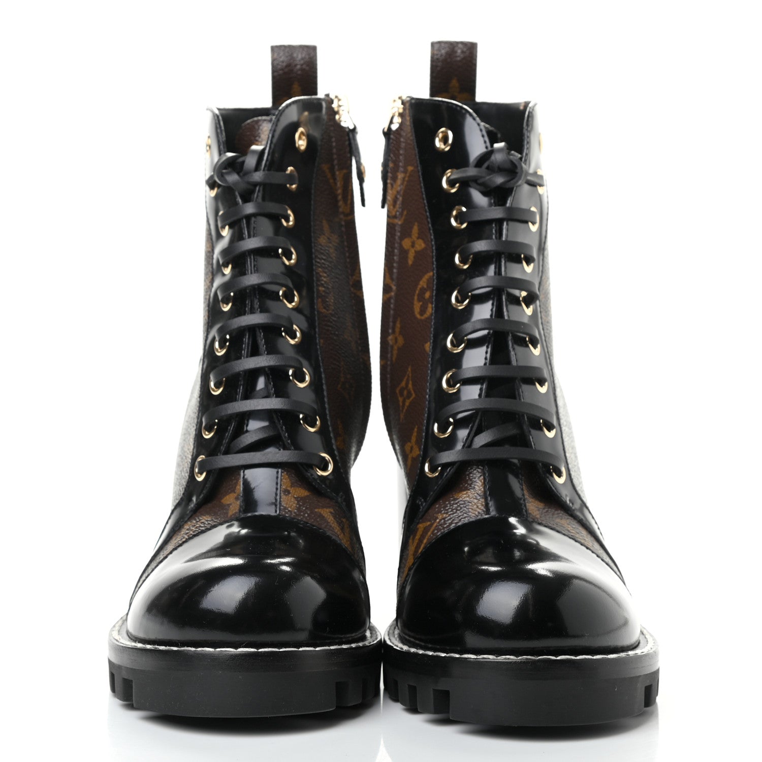 Louis Vuitton Patent Calfskin Monogram Star Trail Ankle Boots 41 Black 2 of 8
