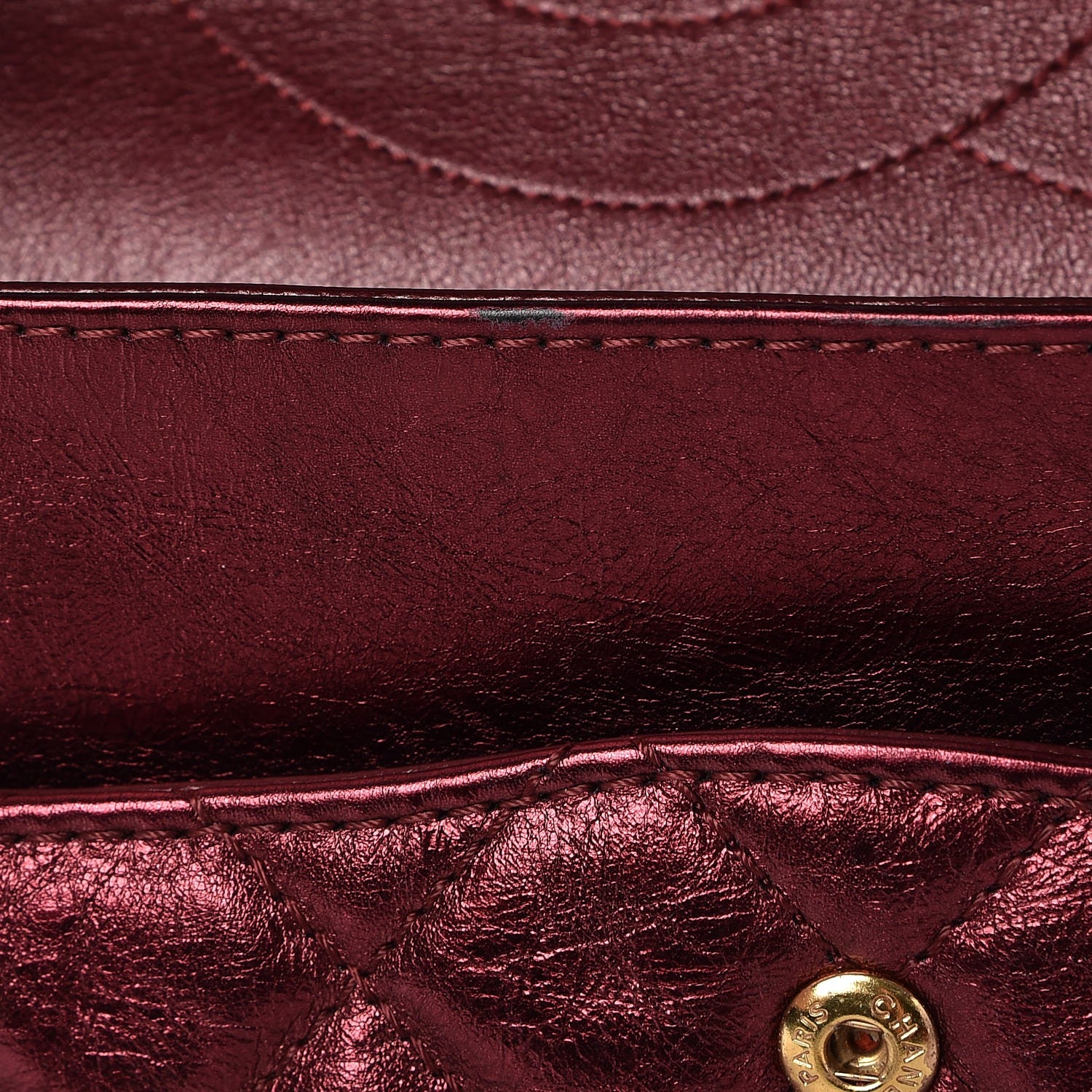 Chanel Metallic Aged Calfskin Quilted 2.55 Reissue 227 Flap Dark Red 14 of 14