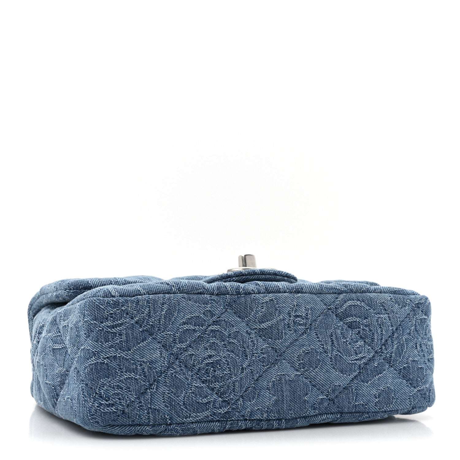 Chanel Denim Quilted Camellia Sweetheart Mini Flap Blue 4 of 9