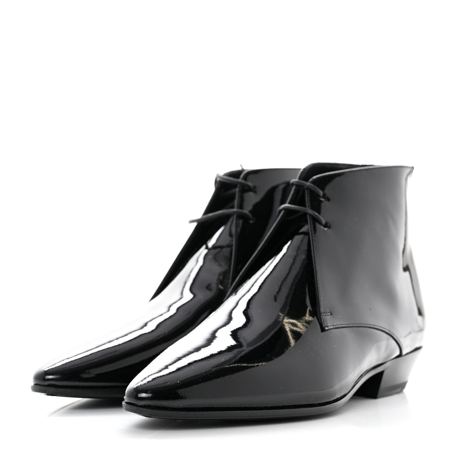 Patent Calfskin Joan Ankle Boots 37 Black