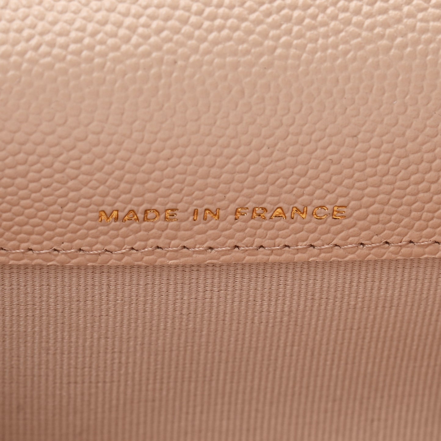 Caviar Quilted Flap Card Holder Wallet Beige