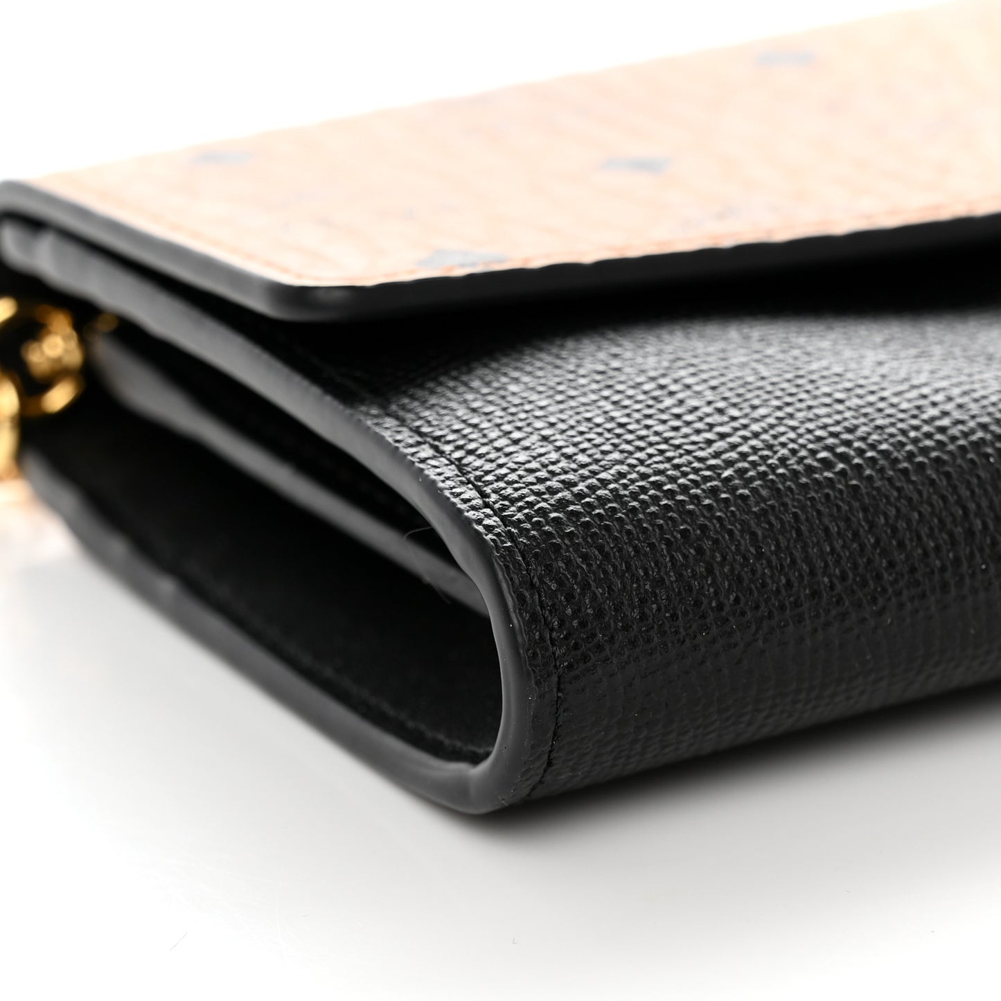 Visetos Calfskin Large Mena Crossbody Wallet On Chain Cognac Black