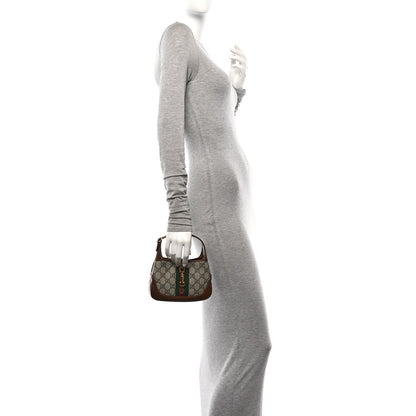 Gucci GG Supreme Monogram Azalea Calfskin Web Mini Jackie 1961 Hobo Beige Ebony Brown Sugar 2 of 11