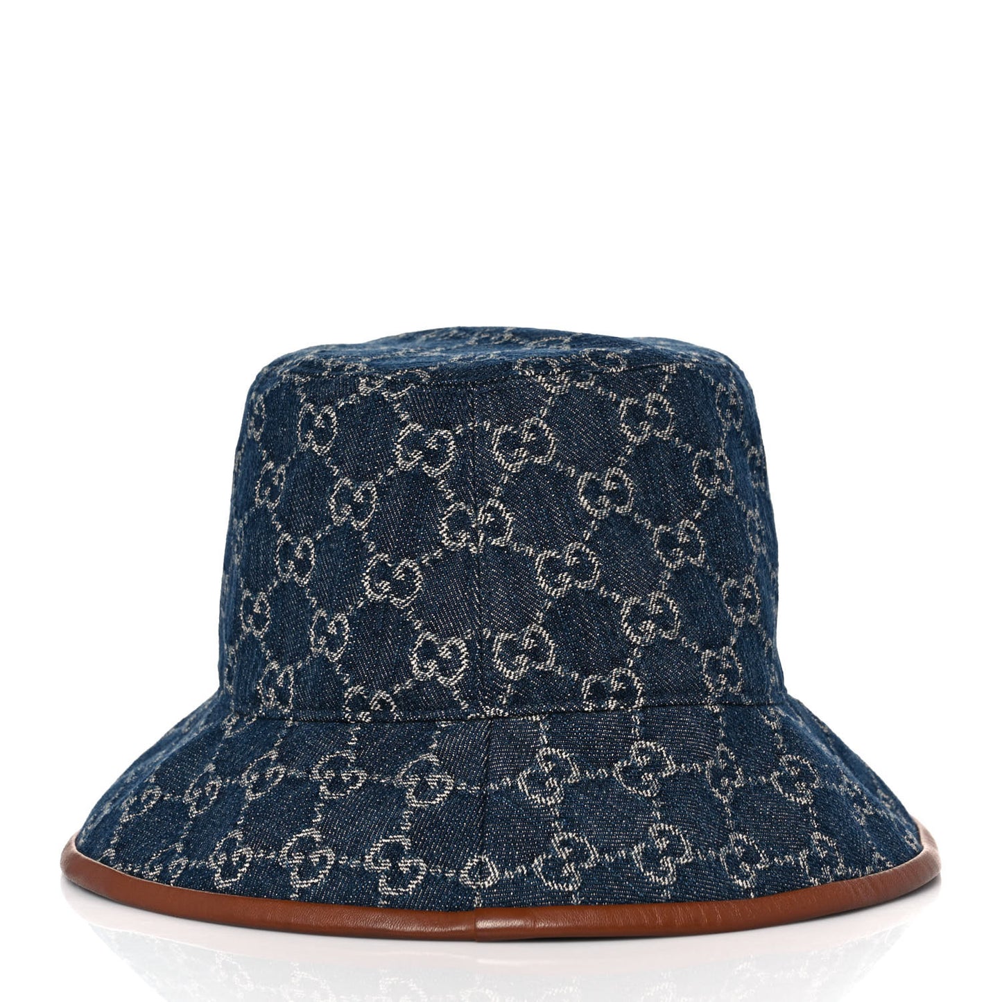 Washed Jacquard Denim Nappa GG Monogram Oscar Bucket Hat S Denim Cuir