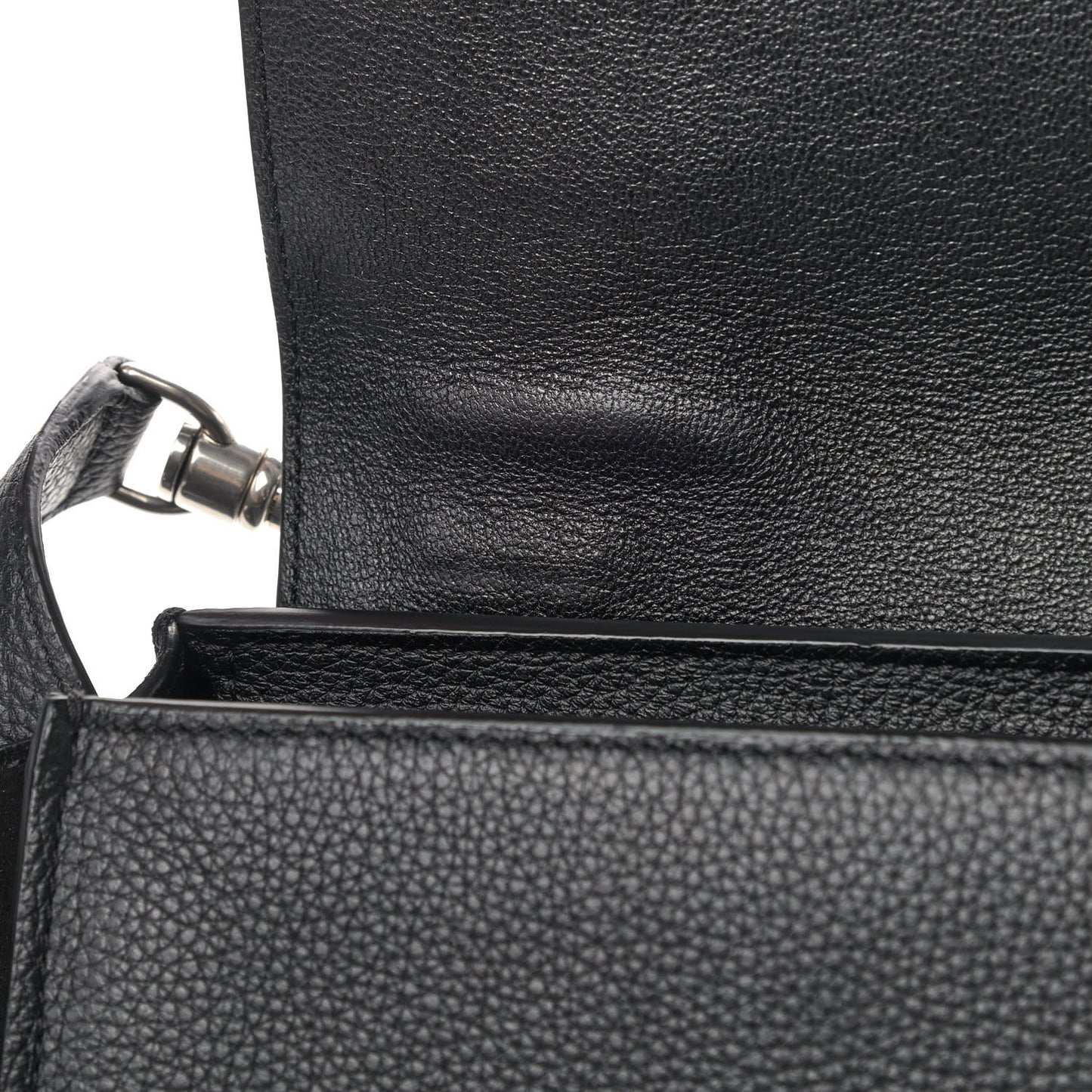 Drummed Calfskin Suede Small Trapeze Black