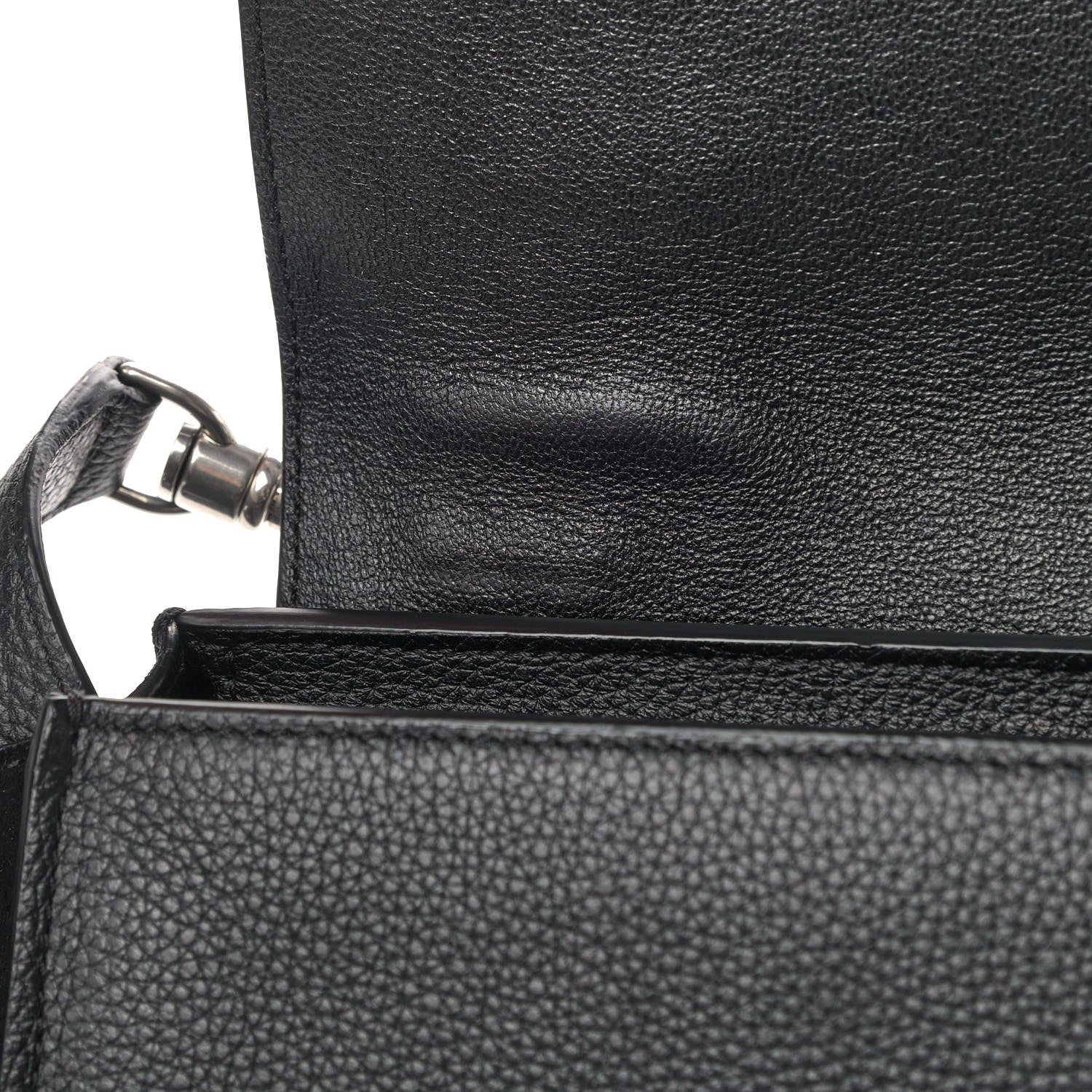 Celine Drummed Calfskin Suede Small Trapeze Black 7 of 7