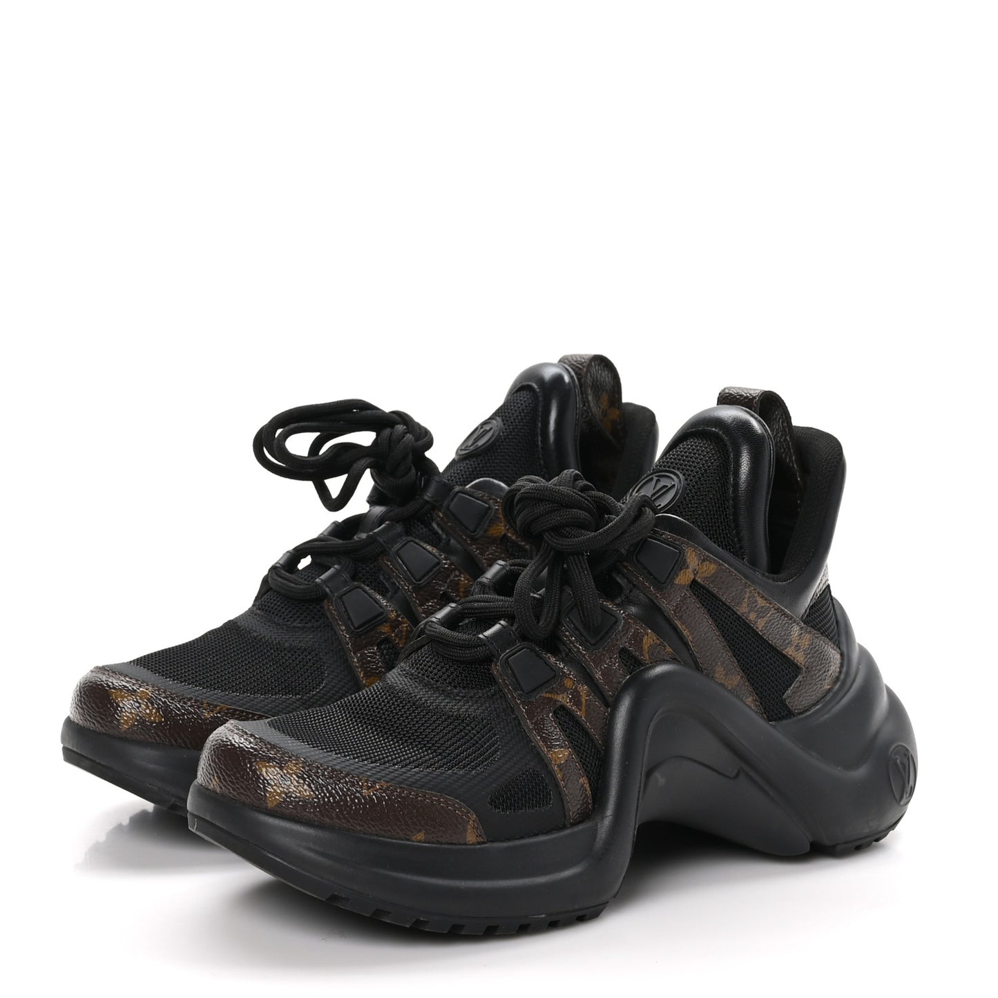 Calfskin Patent Monogram LV Archlight Sneakers 38 Black
