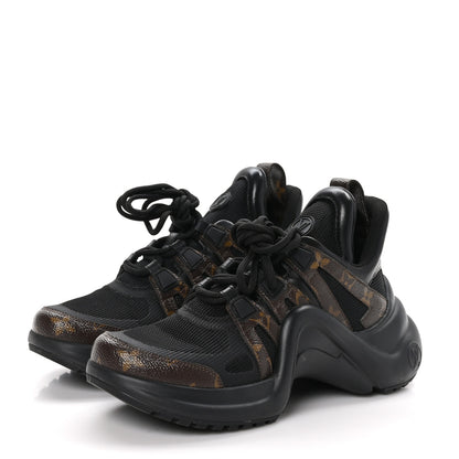 Louis Vuitton Calfskin Patent Monogram LV Archlight Sneakers 38 Black 3 of 9