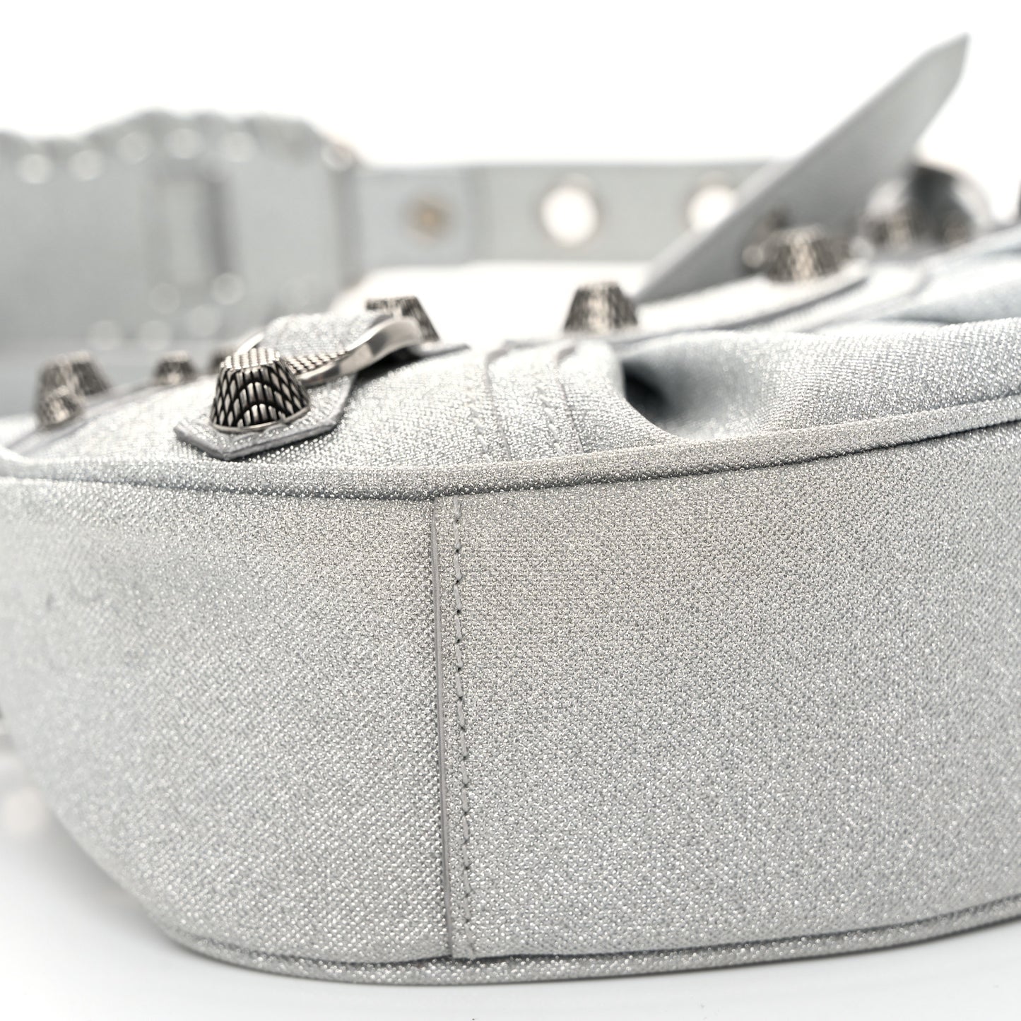 Sparkling Fabric Le Cagole Shoulder Bag XS Silver