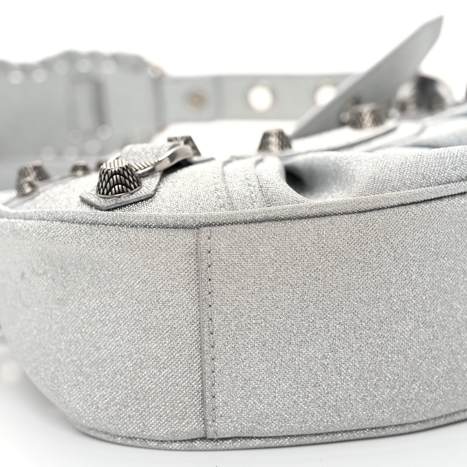 Balenciaga Sparkling Fabric Le Cagole Shoulder Bag XS Silver 10 of 11
