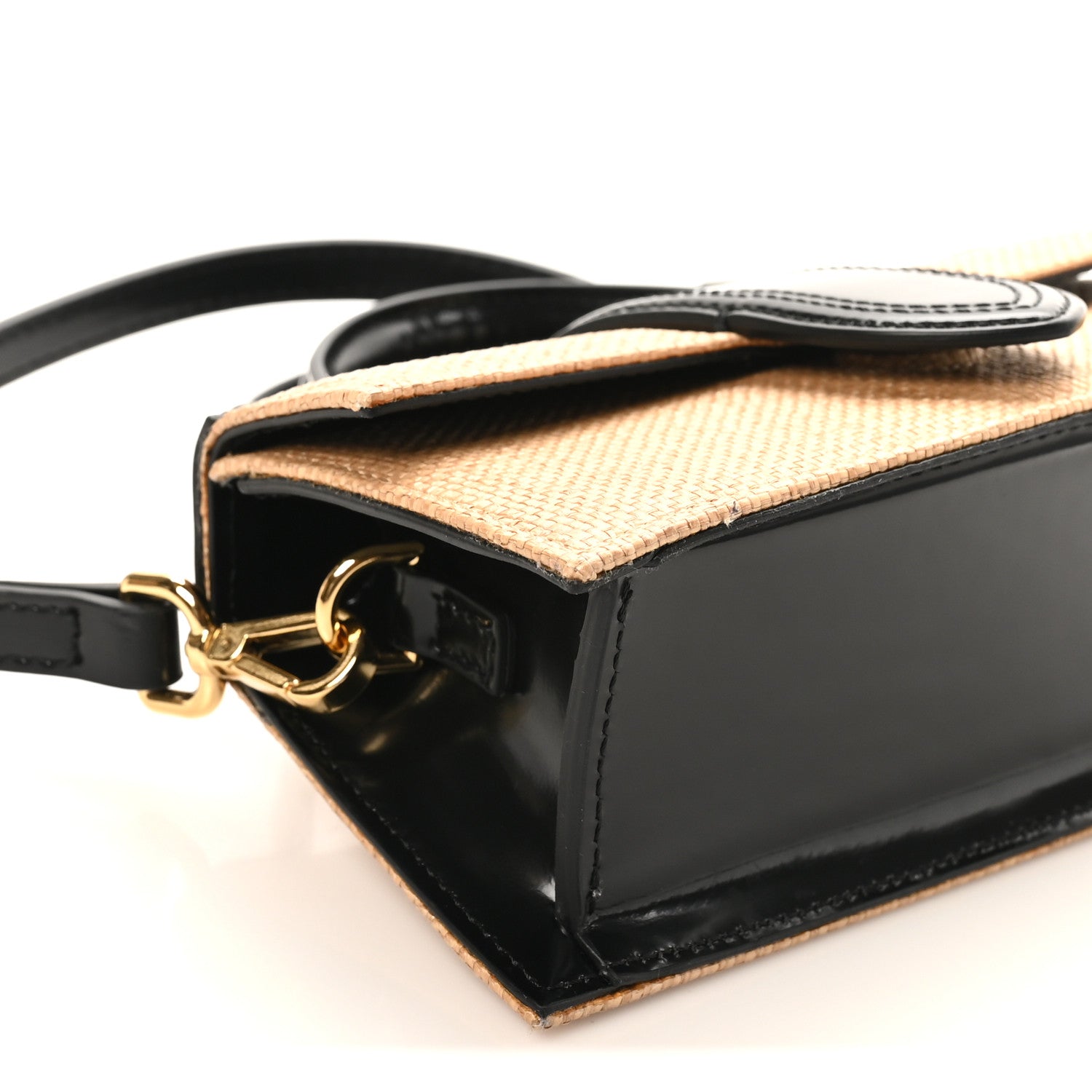 Jacquemus Raffia Smooth Calfskin Le Bambino Ivory Black 8 of 9