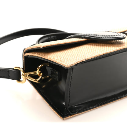 Jacquemus Raffia Smooth Calfskin Le Bambino Ivory Black 8 of 9