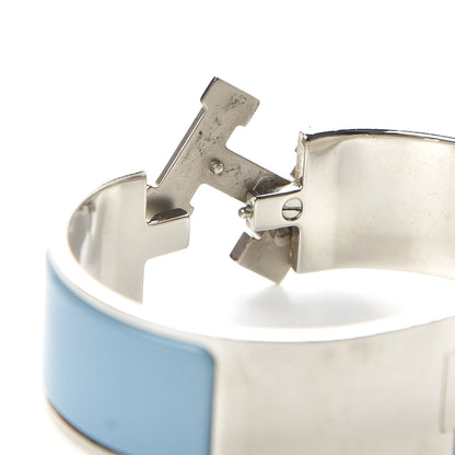 Hermes Enamel Wide Clic Clac H Bracelet GM Aigue Marine 5 of 6