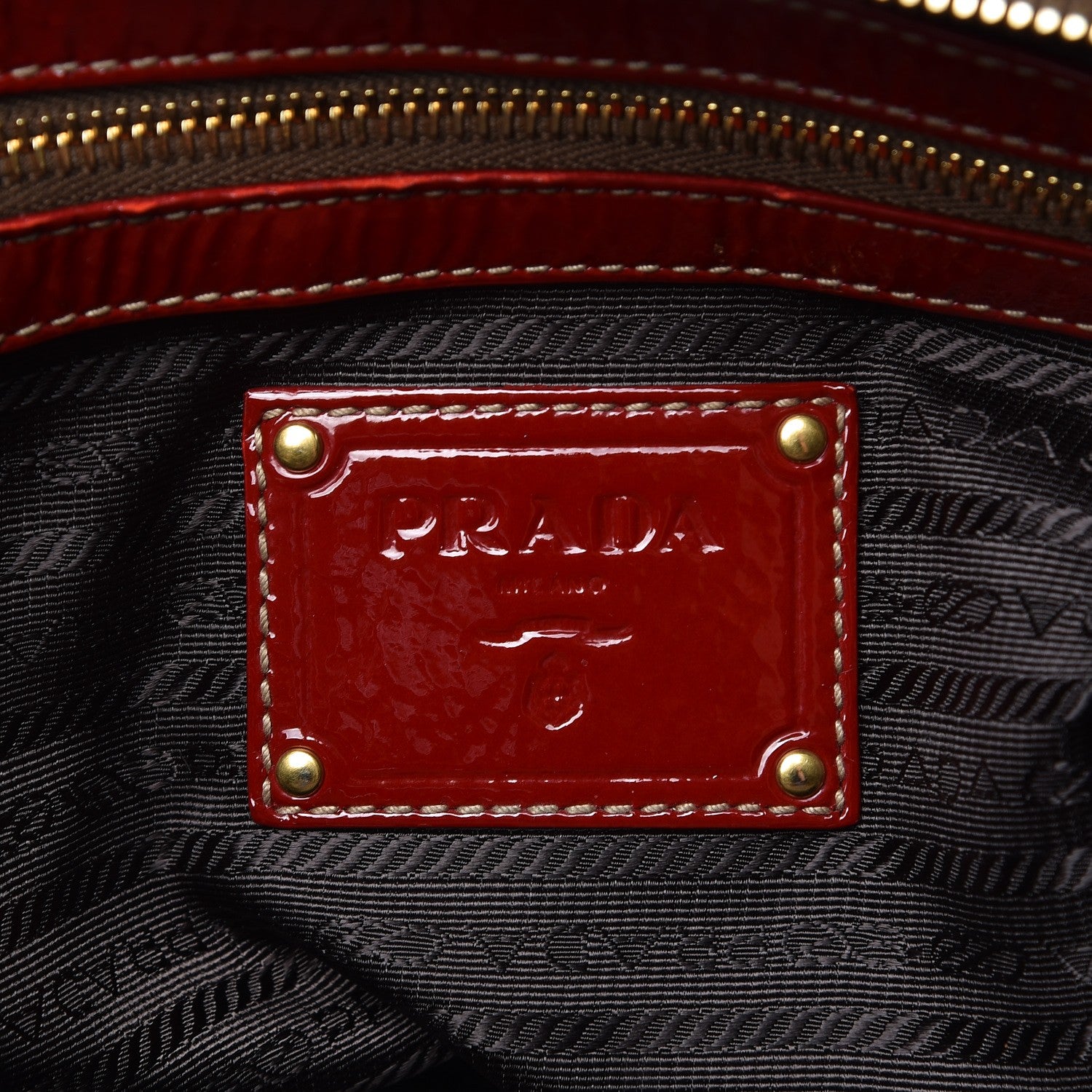 Prada Vernice Chevron Dome Satchel Rubino 6 of 9