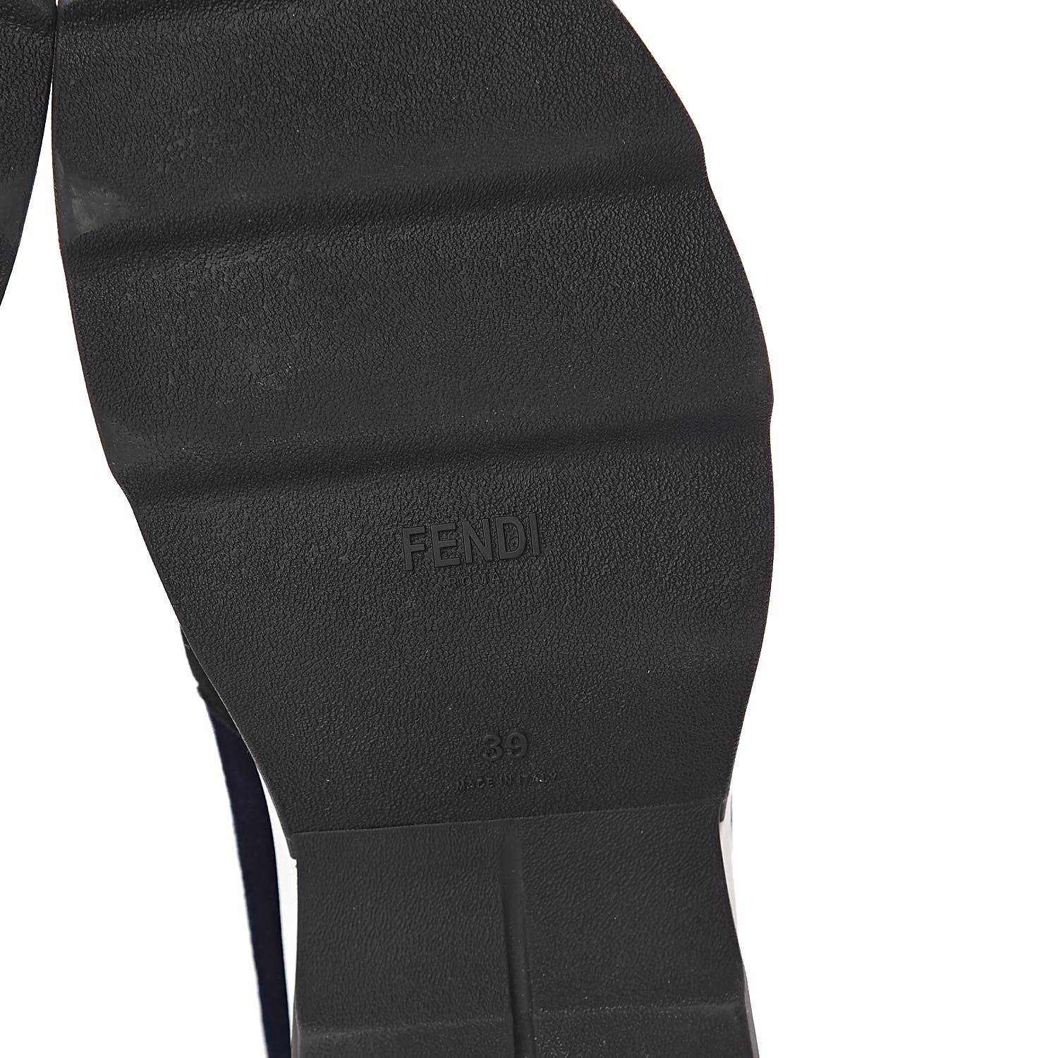 Fendi Velvet Stretch Logo High Top Sneakers 39 Black Blue 10 of 10