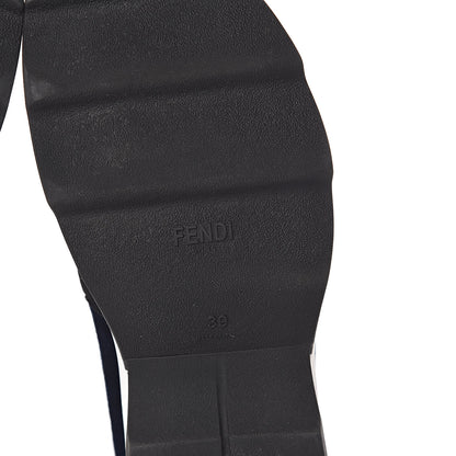 Fendi Velvet Stretch Logo High Top Sneakers 39 Black Blue 10 of 10