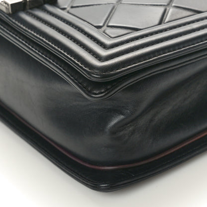 Chanel Calfskin Embossed Medium Paris Salzburg Boy Flap Black 10 of 10