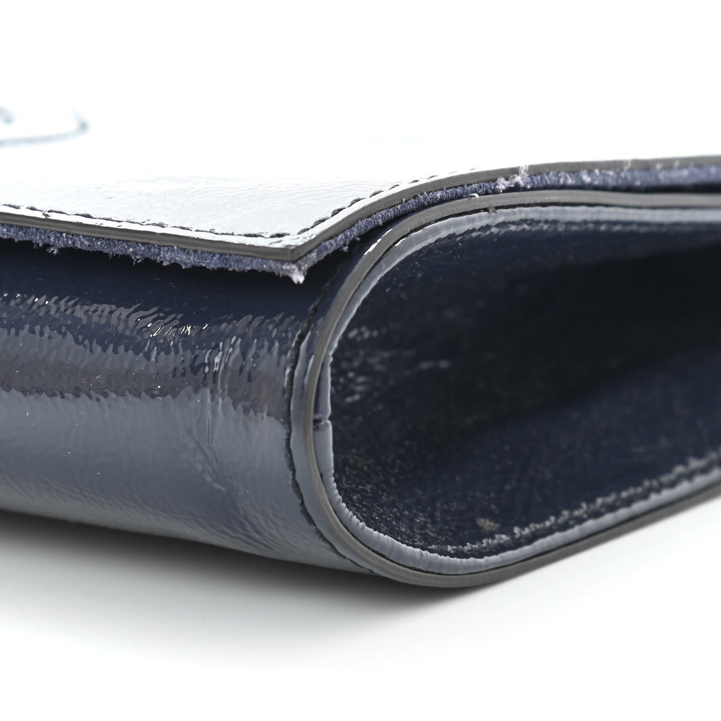 Soft Patent Medium Soho Clutch Uniform Blue