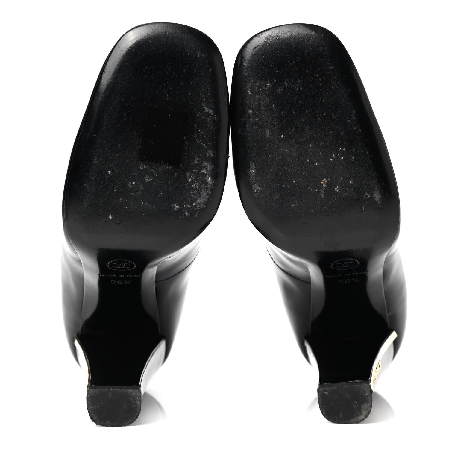 Chanel Patent Logo Pumps 36.5 Black 5 of 10