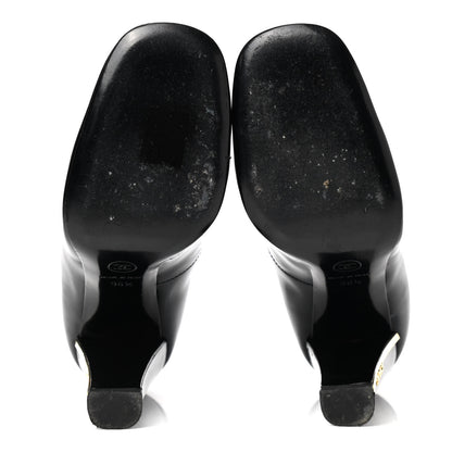 Chanel Patent Logo Pumps 36.5 Black 5 of 10