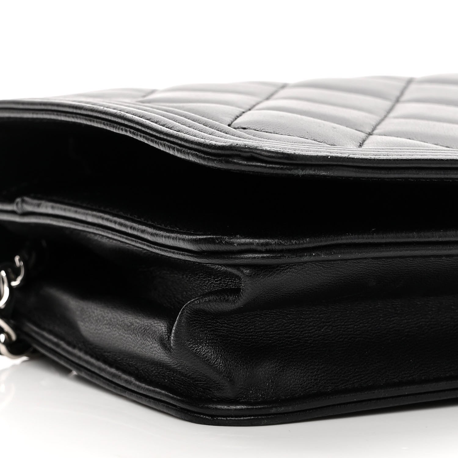 Chanel Lambskin Quilted Boy Wallet On Chain WOC Black 10 of 12